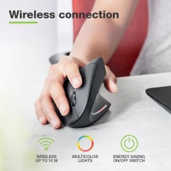 Mysz bezprzewodowa Techly 2.4GHz RF USB pionowa 1600dpi opty… | PartsPC.pl