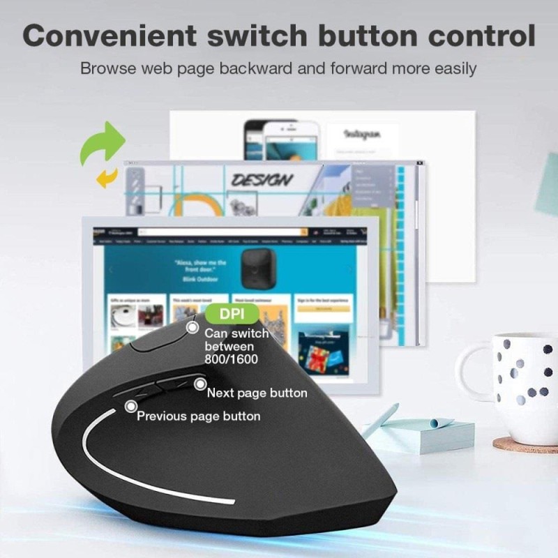 Mysz bezprzewodowa Techly 2.4GHz RF USB pionowa 1600dpi opty… | PartsPC.pl