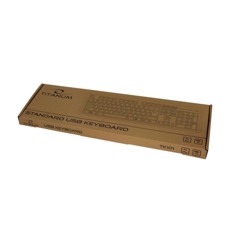 Klawiatura przewodowa Titanum TK101 USB czarna | PartsPC.pl