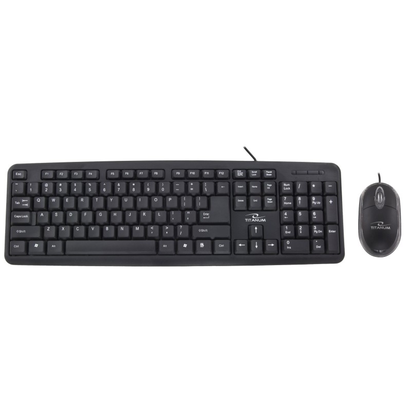 Zestaw przewodowy klawiatura + mysz Titanum SALEM USB czarny… | PartsPC.pl