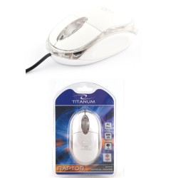 Mysz przewodowa Titanum 3D RAPTOR TM102W optyczna biało-prze… | PartsPC.pl