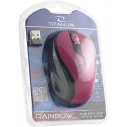 Mysz bezprzewodowa Titanum RAINBOW TM114P optyczna różowa | PartsPC.pl