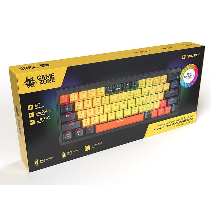Klawiatura przewodowa Tracer GAMEZONE Evo2 Hot Swap 63 | PartsPC.pl