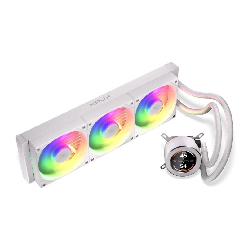 Chłodzenie wodne KRUX HydroGlance 360 ARGB LCD White (KRXE00… | PartsPC.pl
