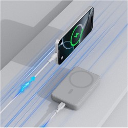 PB-MS04 White Qi2 MagSafe PowerBank 10000mAh 20W PD | PartsPC.pl