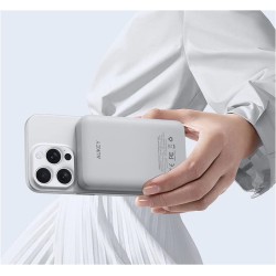 PB-MS04 White Qi2 MagSafe PowerBank 10000mAh 20W PD | PartsPC.pl