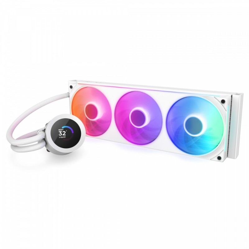 Chłodzenie wodne Kraken plus 360 RGB LCD białe | PartsPC.pl