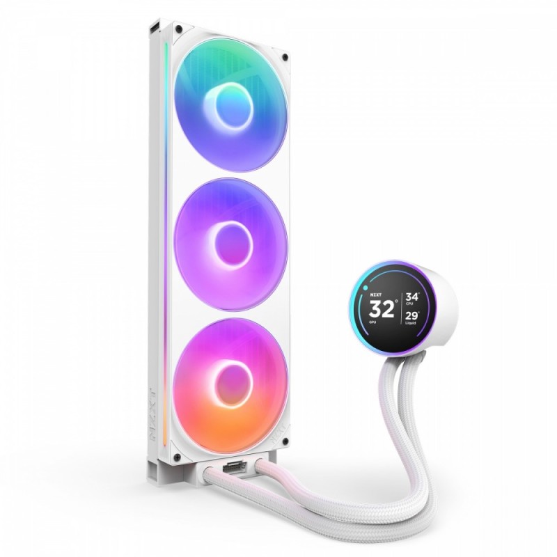 Chłodzenie wodne Kraken elite 420 RGB LCD białe | PartsPC.pl