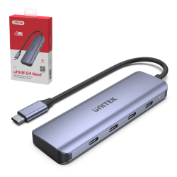 Hub USB-C Unitek H1107K, 3.1, 4 x USB-C, 5 Gbps | PartsPC.pl