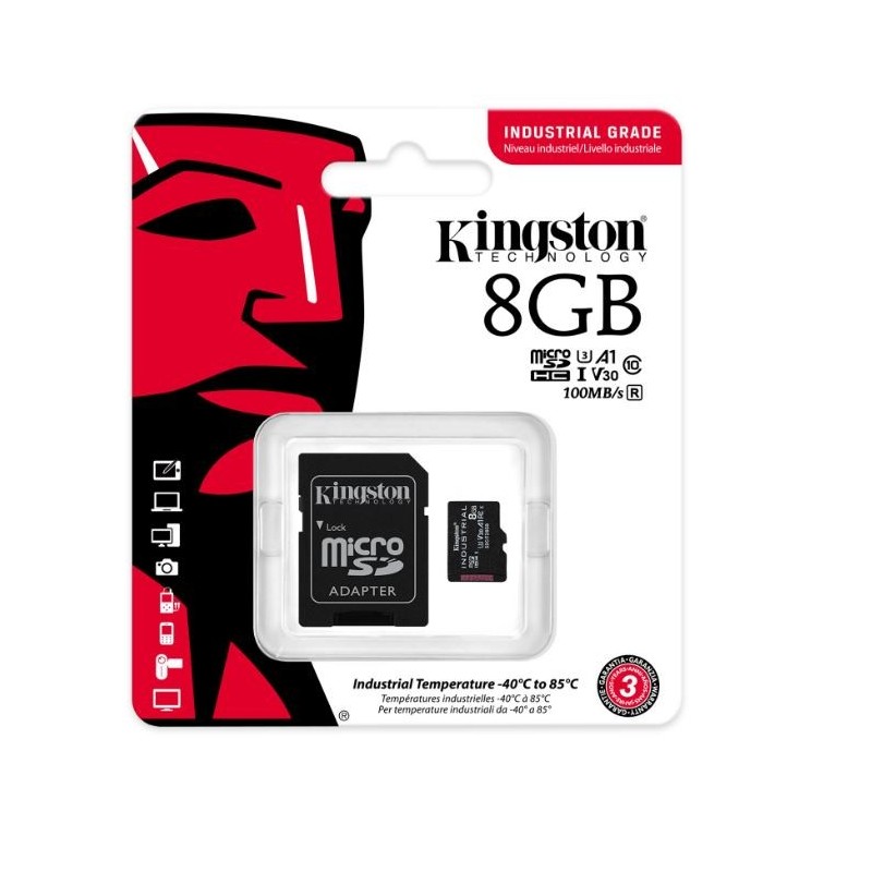 Karta pamięci microSD  8GB CL10 UHS-I Industrial bez adapter… | PartsPC.pl