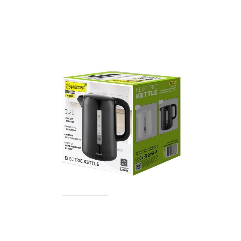 Czajnik elektryczny 2,2l  2200W  MR-022-BLACK | PartsPC.pl
