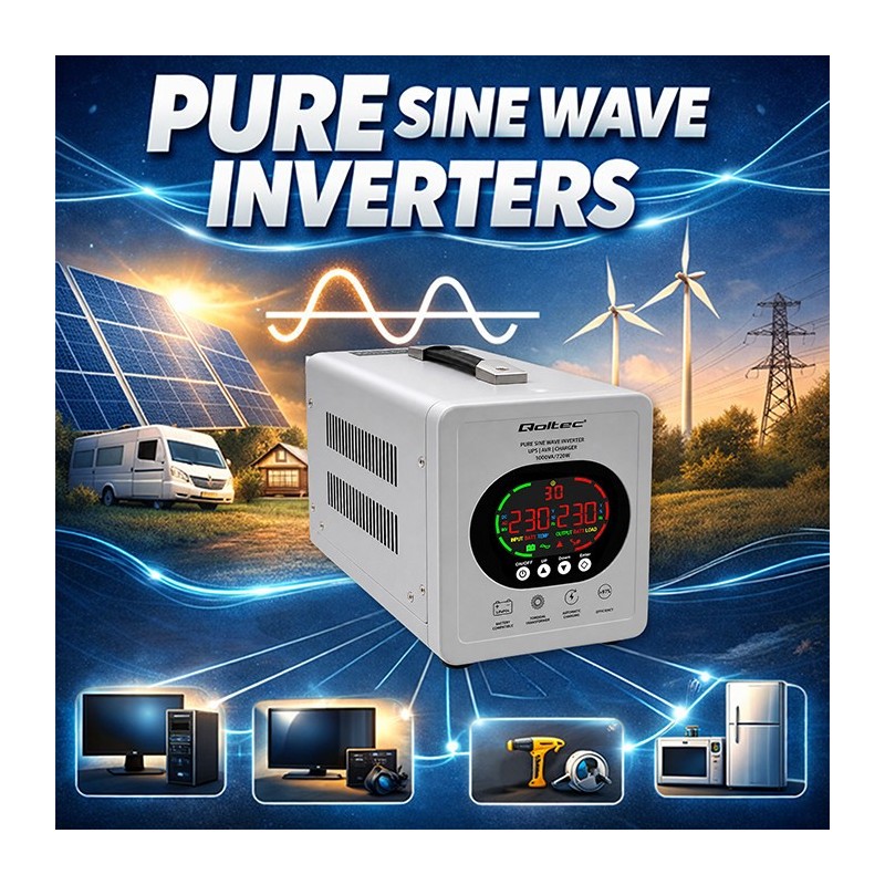 Zasilacz awaryjny UPS Pure Sine Wave | 1000VA/720W | Przetwo… | PartsPC.pl