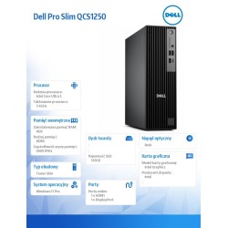 Komputer Dell Pro Slim QCS1250 W11Pro U5 235/8GB/512GB SSD C… | PartsPC.pl