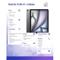 iPad Air 13 cali Wi-Fi + Cellular 512GB Gwiezdna szarość | PartsPC.pl