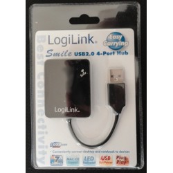 HUB USB 2.0 4-portowy 'Smile' - czarny              UA0139 | PartsPC.pl