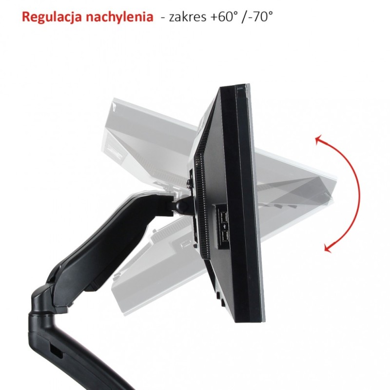 Uchwyt biurkowy na sprężynie gazowej do 1 monitora LCD/LED 1… | PartsPC.pl