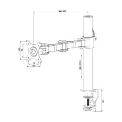 UCHWYT DS1001C-B1 POJEDYNCZY, PIVOT, REGULACJA WYSOKOŚCI | PartsPC.pl