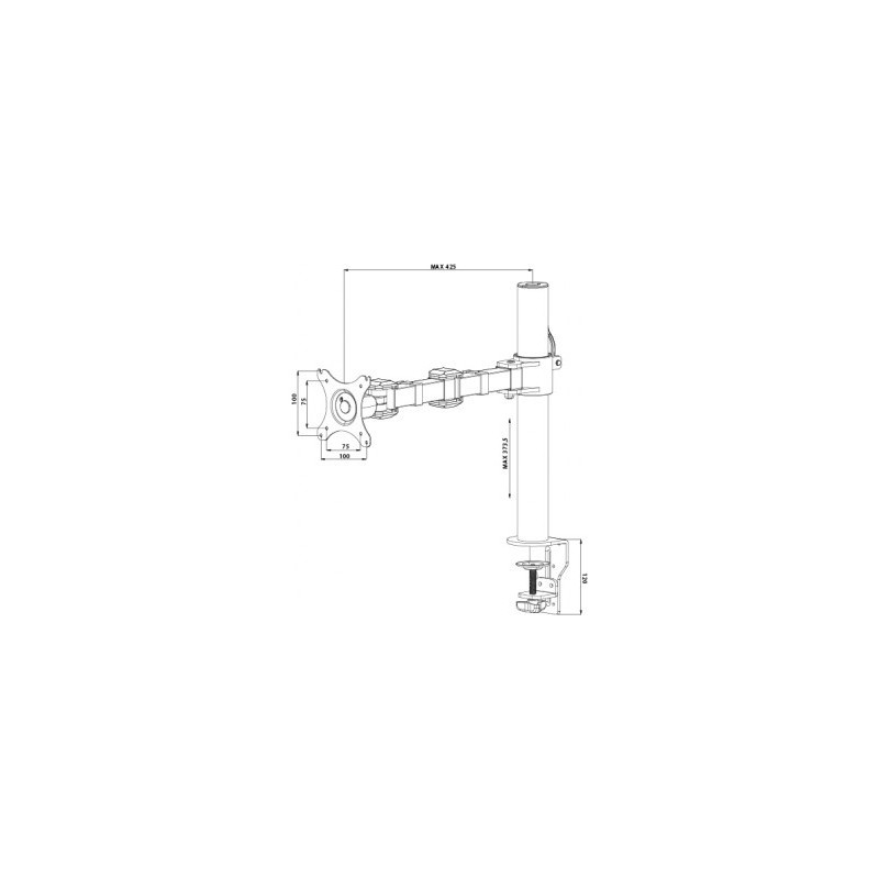 UCHWYT DS1001C-B1 POJEDYNCZY, PIVOT, REGULACJA WYSOKOŚCI | PartsPC.pl
