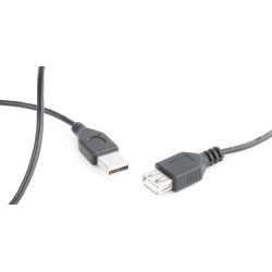 Przedłużacz kabla USB 2.0 AM-AFI 0.75m czarny | PartsPC.pl