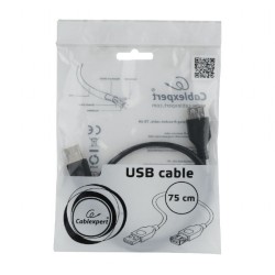 Przedłużacz kabla USB 2.0 AM-AFI 0.75m czarny | PartsPC.pl
