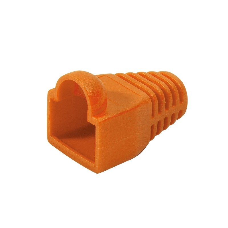 Wtyki RJ45 CAT.6 z osłoną, 100szt., pomarańczowe | PartsPC.pl