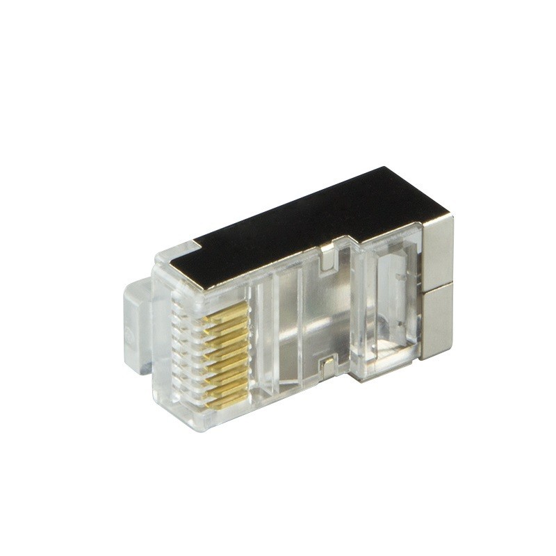 Wtyki RJ45 CAT.6 z osłoną, 100szt., pomarańczowe | PartsPC.pl