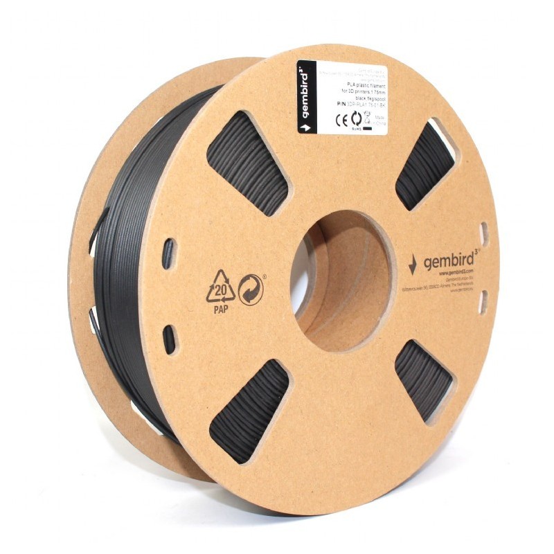 Filament drukarki 3D PLA/1.75 mm/1kg/czarny | PartsPC.pl