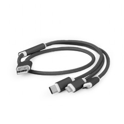 Kabel USB 3w1 do ładowania/1m/czarny | PartsPC.pl
