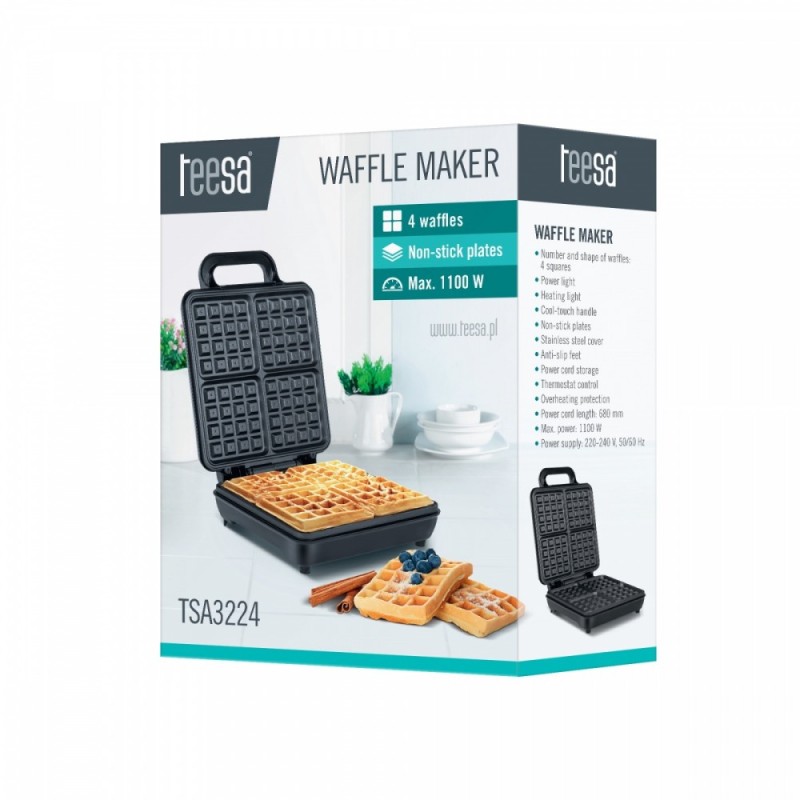 Gofrownica 4 gofry 1100W teflon | PartsPC.pl