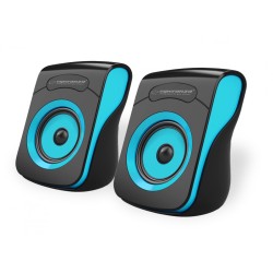 Głośniki FLAMENCO 2.0 USB czarno-niebieskie | PartsPC.pl