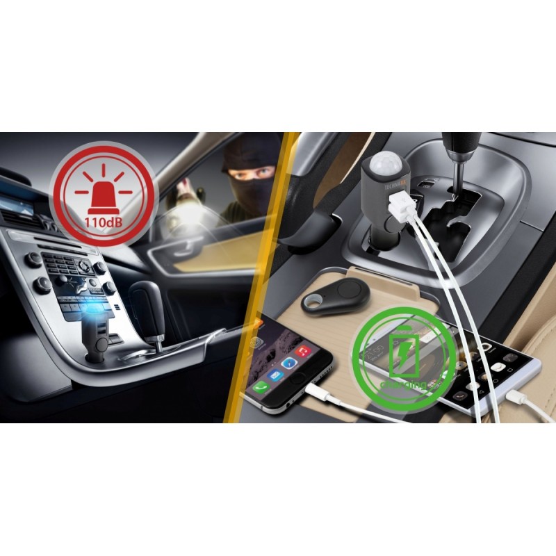 Alarm samochodowy z ładowarką USB 2 porty TX-100 | PartsPC.pl