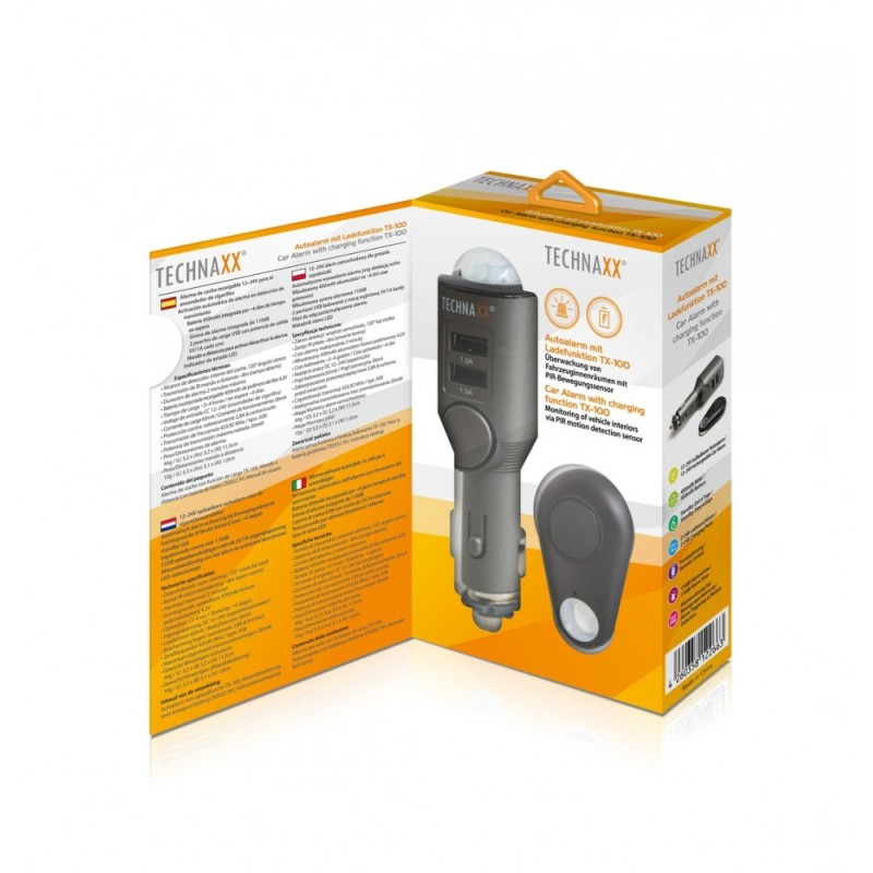 Alarm samochodowy z ładowarką USB 2 porty TX-100 | PartsPC.pl