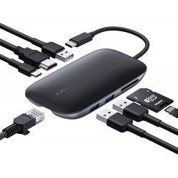 CB-C71 aluminiowy HUB USB-C | 8w1 | RJ45 Ethernet 10/100/100… | PartsPC.pl