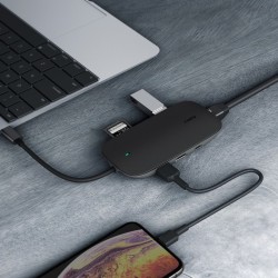 CB-C71 aluminiowy HUB USB-C | 8w1 | RJ45 Ethernet 10/100/100… | PartsPC.pl