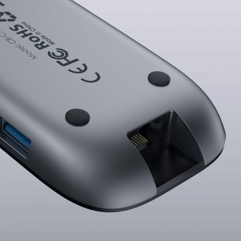 CB-C71 aluminiowy HUB USB-C | 8w1 | RJ45 Ethernet 10/100/100… | PartsPC.pl