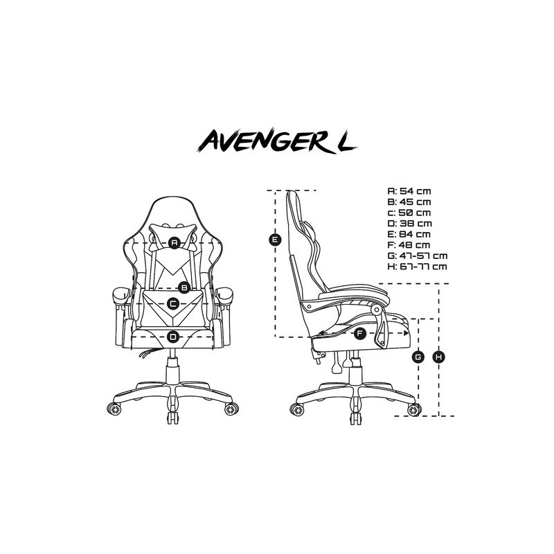 Fotel dla graczy Avenger L Czarno-biały | PartsPC.pl