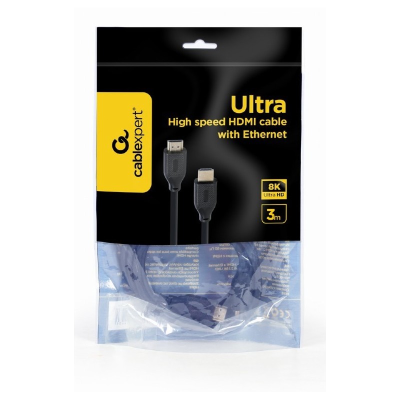 Kabel HDMI Ultra High Speed 8K Ethernet 3m | PartsPC.pl