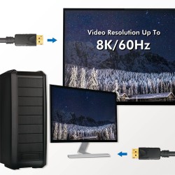 Kabel DisplayPort 8K 60Hz,4K/120Hz 5m Czarny | PartsPC.pl