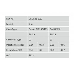 Patch cord światłowodowy FO LC-LC MM 50/125 OM3 duplex LSOH … | PartsPC.pl