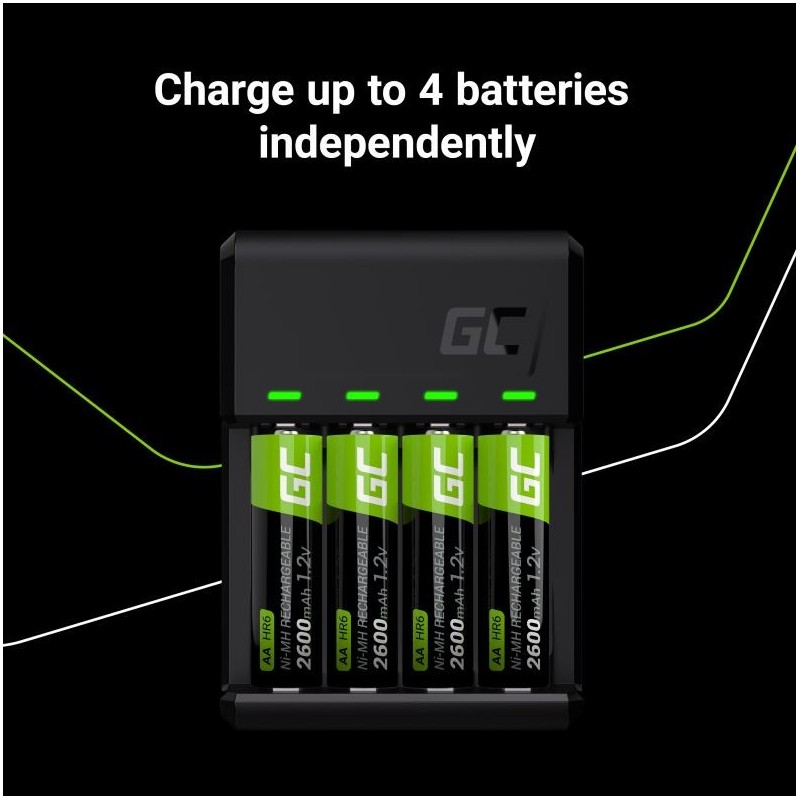 Ładowarka VitalCharger do akumulatorów AA / AAA Ni-MH USB-C | PartsPC.pl