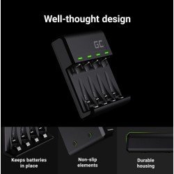 Ładowarka VitalCharger do akumulatorów AA / AAA Ni-MH USB-C | PartsPC.pl