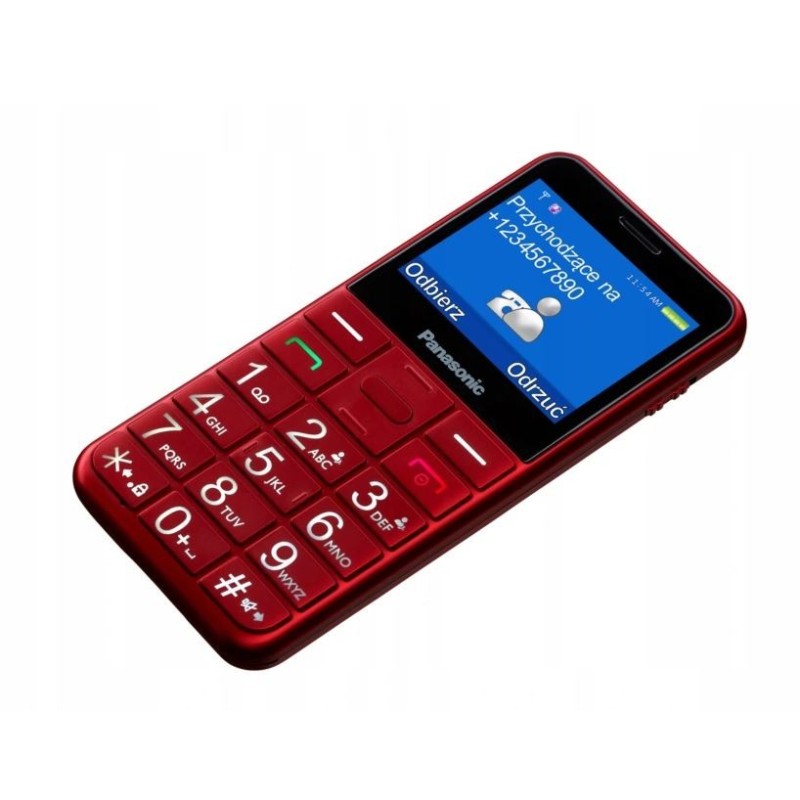 Telefon dla seniora KX-TU155 czerwony | PartsPC.pl