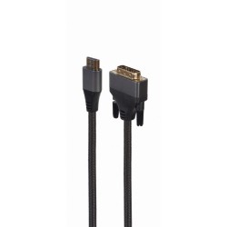 Kabel HDMI do DVI w oplocie 1.8m pozłacane końcówki | PartsPC.pl