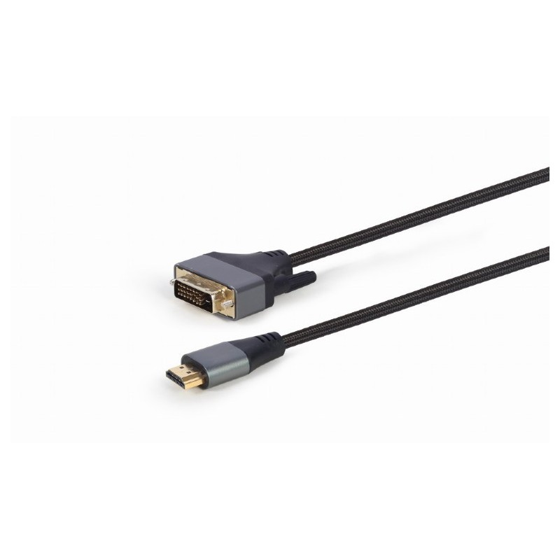 Kabel HDMI do DVI w oplocie 1.8m pozłacane końcówki | PartsPC.pl