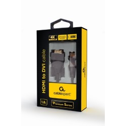 Kabel HDMI do DVI w oplocie 1.8m pozłacane końcówki | PartsPC.pl