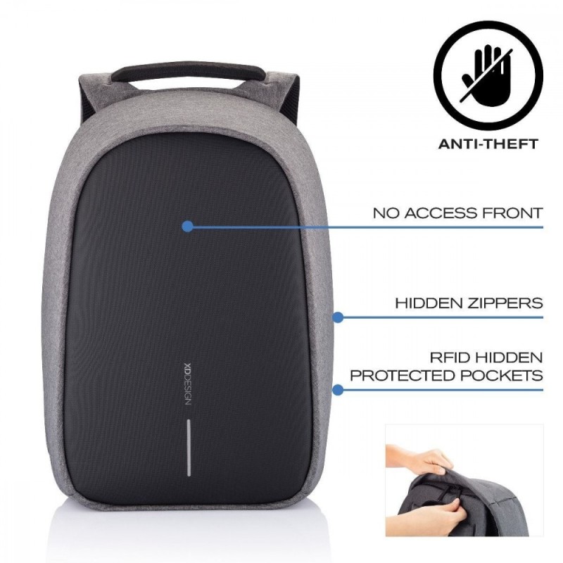 Plecak antykradzieżowy BOBBY HERO REGULAR GREY | PartsPC.pl