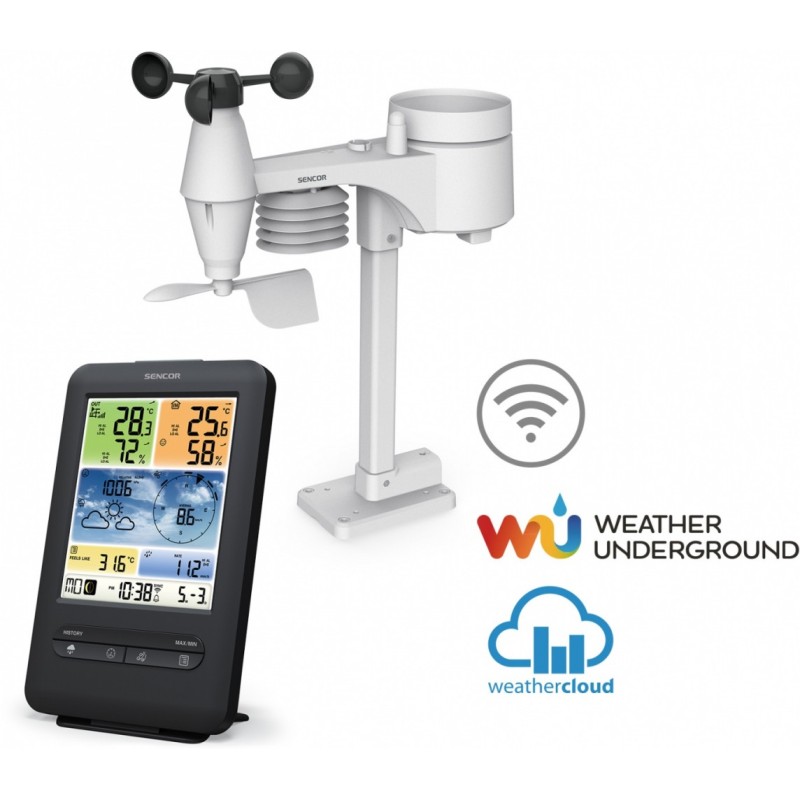 Pofesjonalna stacja pogody z Wifi SWS 9898 WiFI czujnik 5w1 | PartsPC.pl