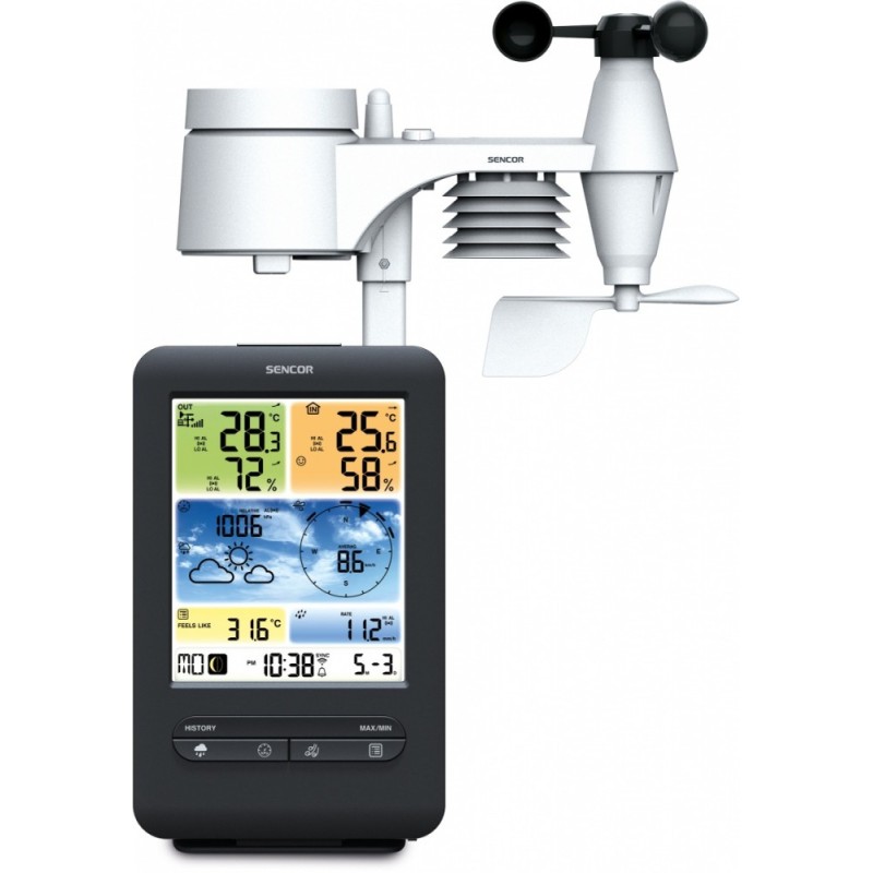 Pofesjonalna stacja pogody z Wifi SWS 9898 WiFI czujnik 5w1 | PartsPC.pl
