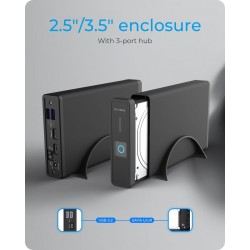 Obudowa IB-382H-C31 2,5/3,5 HDD z wbudowanym HUB 1xUSB-C, 2x… | PartsPC.pl