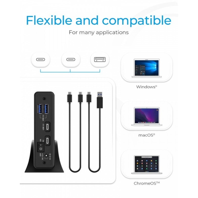 Obudowa IB-382H-C31 2,5/3,5 HDD z wbudowanym HUB 1xUSB-C, 2x… | PartsPC.pl